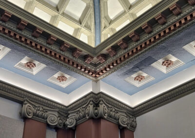 Plymouth County Courthouse courtroom interior - historic restoration and renovation