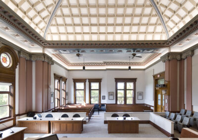 Plymouth County Courthouse historic corridor - preservation architecture, Iowa