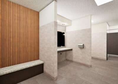 SD Game Fish Parks Outdoor Campus East Archery Expansion Phase 2 bathroom rendering Sioux Falls South Dakota Stone Group Architects