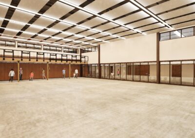SD Game Fish Parks Outdoor Campus East Archery Expansion Phase 2 interior rendering Sioux Falls South Dakota Stone Group Architects