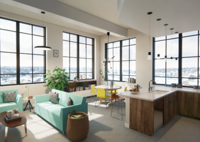 Benson Building adaptive reuse rendering - historic building renovation design