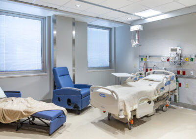 VA Columbia ward nurses station - patient care facility design, Columbia Missouri