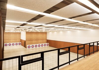 SD Game Fish Parks Outdoor Campus East Archery Expansion Phase 2 interior rendering Sioux Falls South Dakota Stone Group Architects