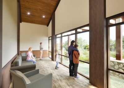 SD Game Fish Parks Outdoor Campus East Archery Expansion Phase 2 common space rendering Sioux Falls South Dakota Stone Group Architects