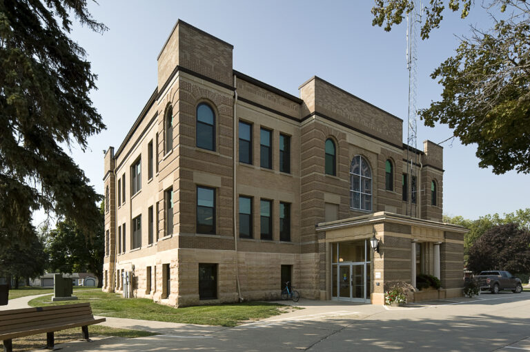 Osceola County Courthouse historic windows exterior - preservation architecture, Iowa