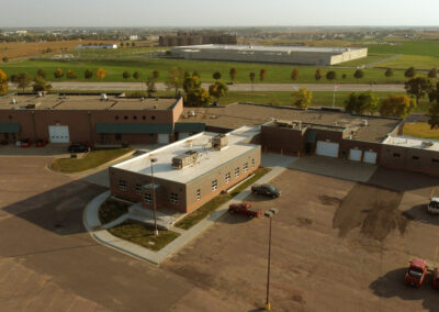 SD DOT Sioux Falls Maintenance Shop office addition government facility aerial view Stone Group Architects South Dakota
