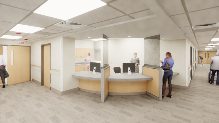 Kansas VAMC 9 East remodel interior - VA healthcare facility design, Kansas City Missouri