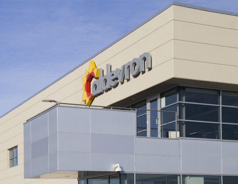 Aldevron biotech facility exterior - healthcare architecture, Fargo North Dakota