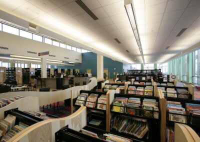 Fargo Public Library Dr. James Carlson Library interior - public library design, Fargo North Dakota