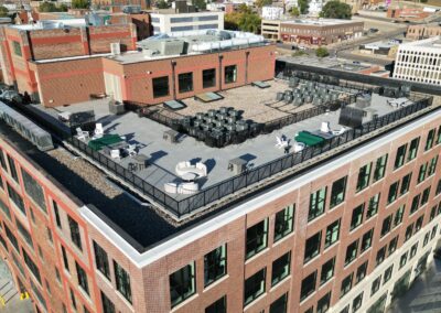 Benson Building aerial view - historic building adaptive reuse, Sioux City Iowa