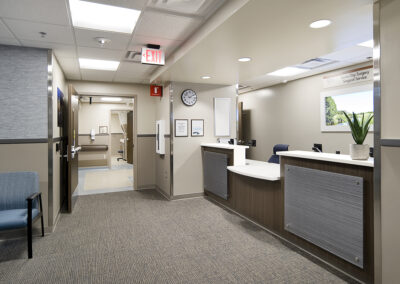 VA preoperative care lobby design - veterans affairs interior architecture