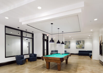 Benson Building game room - historic building adaptive reuse architecture