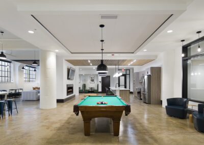 Benson Building game room - historic building adaptive reuse architecture