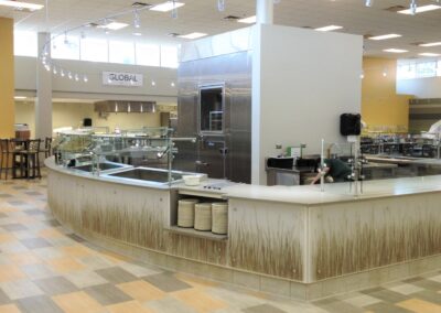 NDSU Dining Center Expansion interior serving area - university dining facility design, Fargo ND