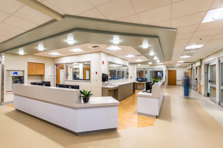 VA Columbia step-down unit interior - VA healthcare facility design, Columbia Missouri