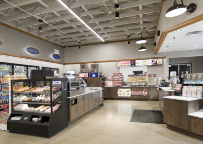 Zip Trip retail architecture interior view - mixed-use development design, SD